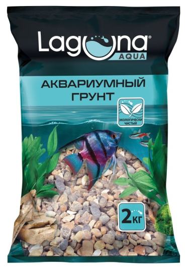Грунт для аквариумов Laguna светло-коричневый меланж 2-4мм 2кг