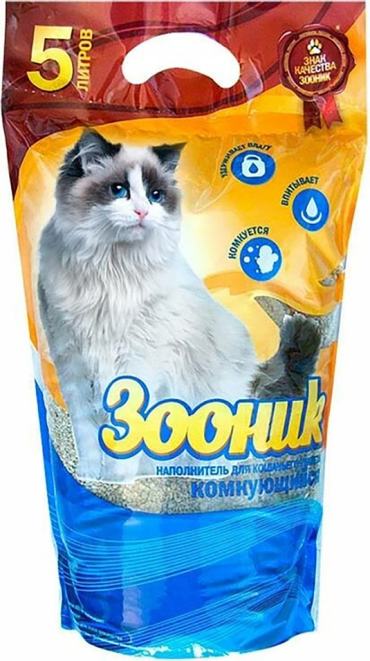 Наполнитель для кошачьего туалета Зооник комкующийся 5л