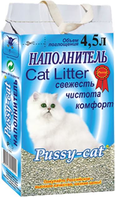 Наполнитель для кошачьего туалета Pussy-Cat Цеолитовый впитывающий 4.5л