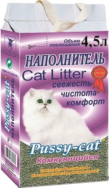Наполнитель для кошачьего туалета Pussy-Cat комкующийся 4.5л