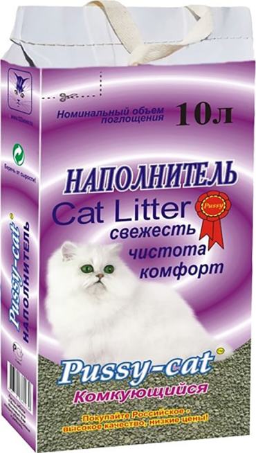 Наполнитель для кошачьего туалета Pussy-Cat комкующийся 10л