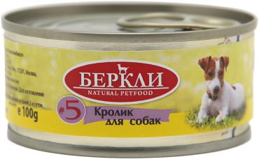 Влажный корм для собак Berkley Local №5 кролик 100г