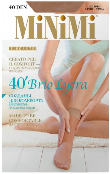 Носки женские MiNiMi Brio 40 Lycra Daino Бежевые 2 пары