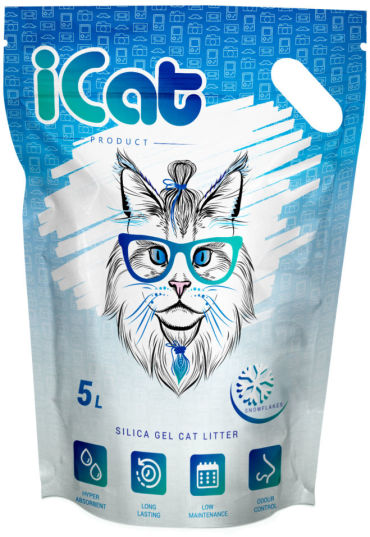 Наполнитель iCat Snow Flakes силикагелевый 5л