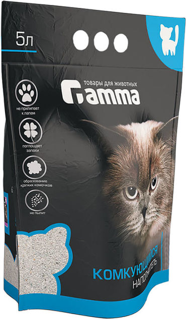Наполнитель для кошачьего туалета Gamma бентонитовый 5л