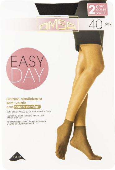 Носки женские Omsa Easy Day 40 Nero Черные 2 пары