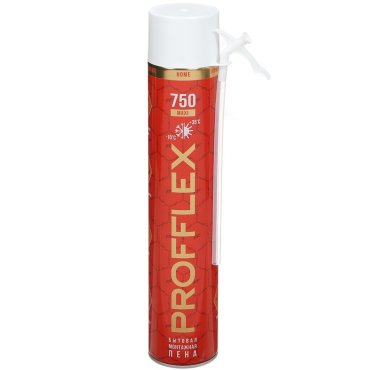 Пена монтажная Profflex, бытовая, 55, 750 мл, 750 г, Red Maxi, всесезонная, 70237