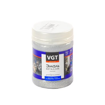Эмаль VGT, ВД-АК-1179 Металик, универсальная, акриловая, серебро, 0.23 кг