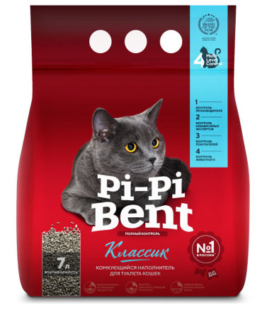 Наполнитель Pi Pi Bent Классик комкующийся минеральный без запаха 3кг 7 л