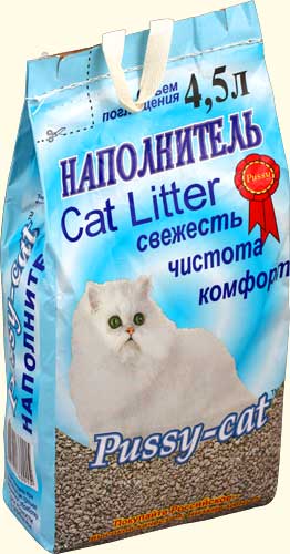Наполнитель Pussy Cat Цеолитовый впитывающий минеральный без запаха 2,5кг 4,5 л