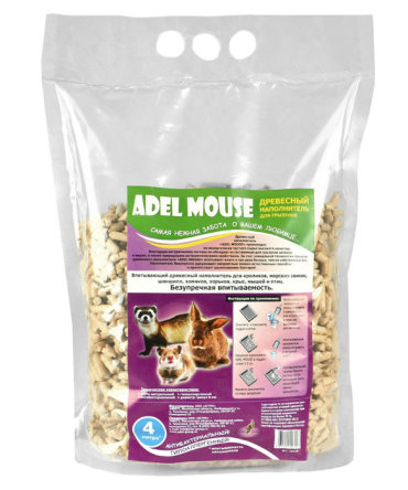 Наполнитель Adel Cat Mouse для грызунов древесный 1,4кг 4 л