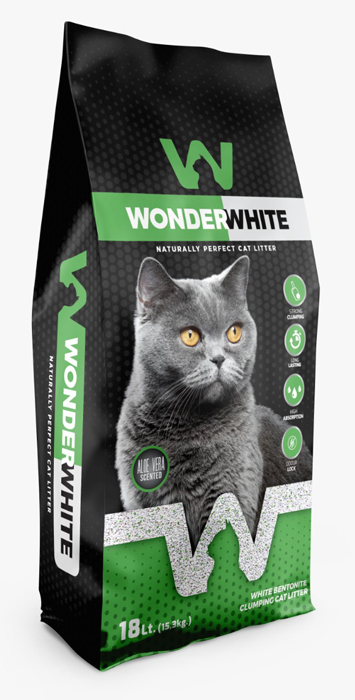 Наполнитель Wonder White Aloe Vera c ароматом алоэ вера комкующийся бентонит 15,3кг
