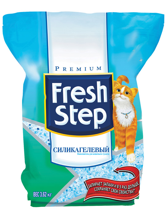 Наполнитель Fresh Step Crystals впитывающий силикагель без запаха 3,62кг 15 л