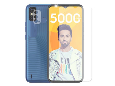 Гибридное защитное стекло Krutoff для Tecno Spark Go 2021 + защита камеры 2шт 270389