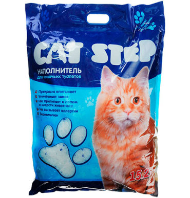 Cat Step Arctic Blue / Силикагелевый наполнитель Кэт Степ для кошачьего туалета с Синими гранулами