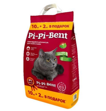 Pi-Pi-Bent Classic / Наполнитель для кошачьего туалета ПиПиБент Классик Комкующийся