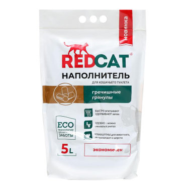 Наполнитель впитывающий гречневый Redcat, гранулированный, 5 л