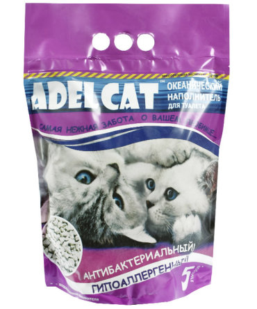 Впитывающий наполнитель для кошек Adel cat диатомитовый, Океанический, 2.6 кг, 5 л,