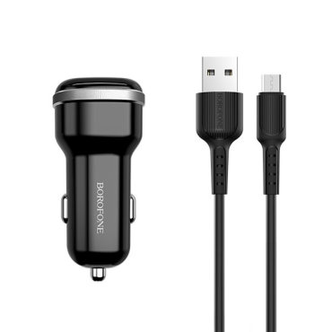 Автомобильная зарядка Borofone BZ13 2USB / 2.4A + кабель micro USB 1m (Черный)