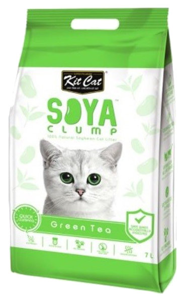 Комкующийся наполнитель туалета для кошек Kit Cat SoyaClump Soybean Litter Green Tea 7 л