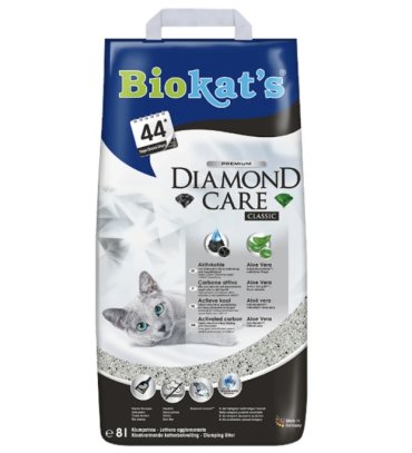 Комкующийся наполнитель для кошек Biokat's Diamond Care бентонитовый, без запаха, 8 л