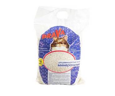 Впитывающий наполнитель для кошек Brava минеральный, 7.5 кг, 15 л