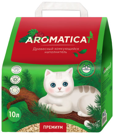 Комкующийся наполнитель Aromaticat древесный, 4 кг, 10 л