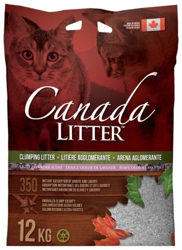 Комкующийся наполнитель для кошек Canada Litter Запах на замке бентонитовый, лаванда, 12кг
