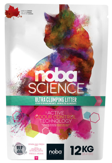 комкующийся наполнитель для кошек Canada Litter Noba Science бентонитовый, свежесть, 12 кг