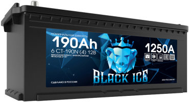 Аккумулятор автомобильный BLACK ICE 6СТ-190.4 BI19041