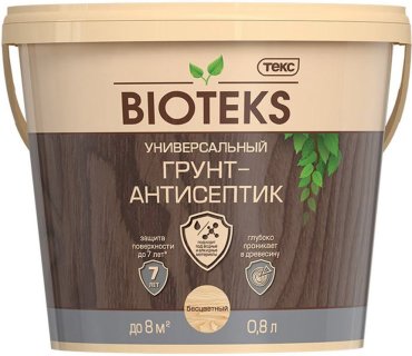 BIOTEKS грунт-антисептик для дерева бесцветный (0,8л)