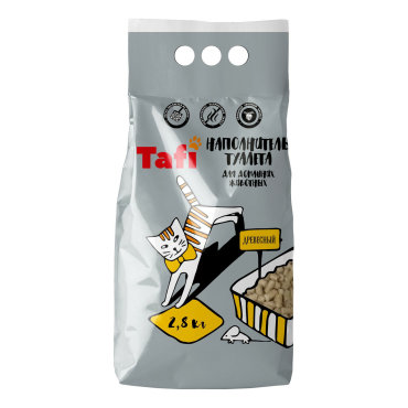 Наполнитель Tafi для кошачьего туалета древесный 2,8 кг
