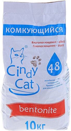Комкующийся наполнитель для кошек Cindy Cat Bentonite бентонитовый, 10 кг, 48 л