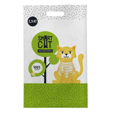 Наполнитель для туалета кошек Smart Cat гранулированный кукурузный 7,2 л, в ассортименте