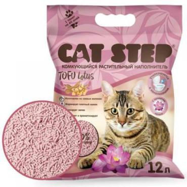 Наполнитель для туалета кошек Cat Step Tofu Lotus комкующийся растительный 12 л