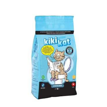 Наполнитель для туалета кошек KikiKat Активированный уголь комкующийся 10 л