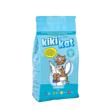 Наполнитель для туалета кошек KikiKat Горная свежесть комкующийся бентонитовый 5 л