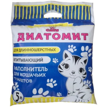 Наполнитель CATS диатомит для длинношерстных котов 5 л