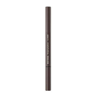 Карандаш для бровей 3 в1 The Saem Eco Soul Designing Eyebrow 02 Dark Brown 0,2гр+0,12гр