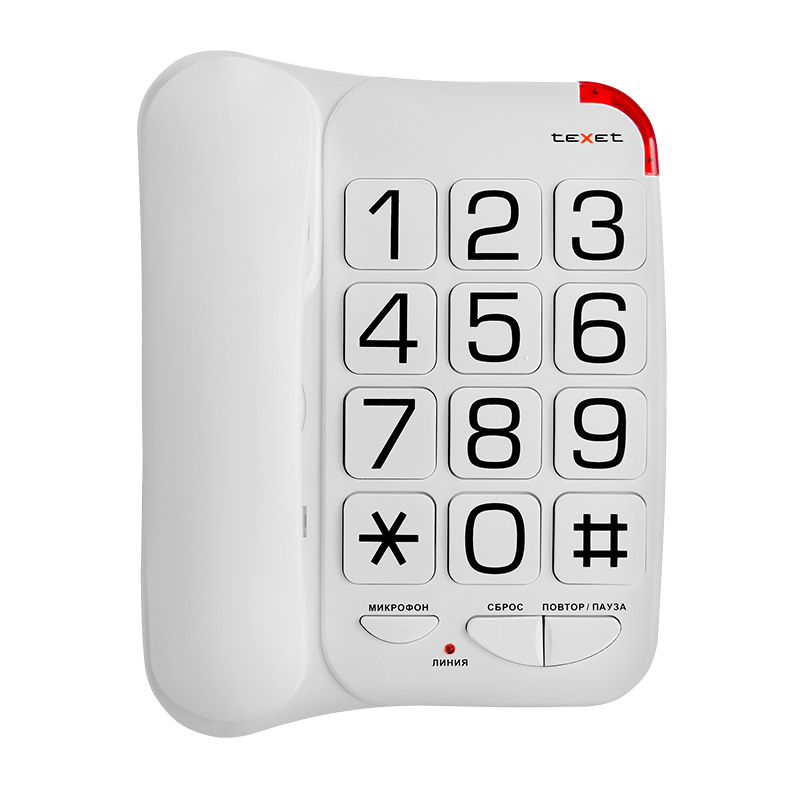 Телефон проводной teXet TX-201 White