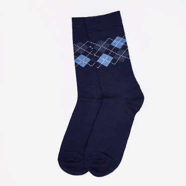 WOOL&COTTON Носки мужские интарсия Синие