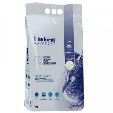 Наполнитель Lindocat Advanced Multi-Cat+ комкующийся без запаха для кошачьего туалета 12 л
