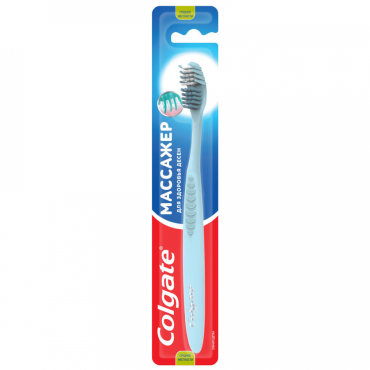 Зубная щетка Colgate Массажер для здоровья десен средняя жесткость синяя