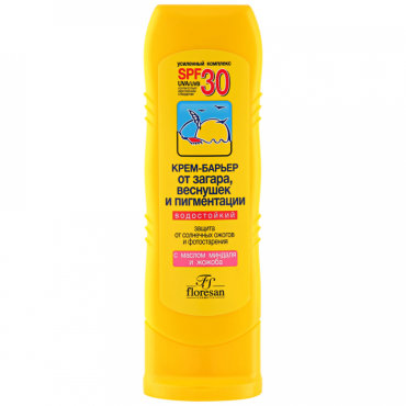 Крем-барьер солнцезащитный Floresan от загара веснушек и пигментации SPF 30 водостойкий 125 мл