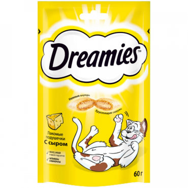 Лакомство Dreamies Подушечки с сыром для взрослых кошек 60 г