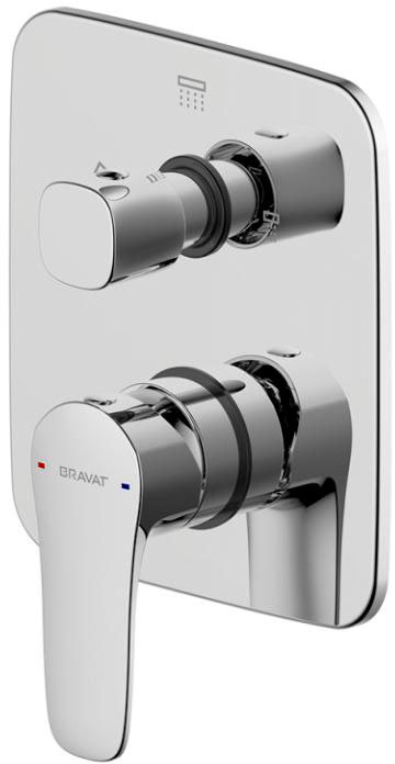 Смеситель Bravat Source для ванны с душем, хром PB8173218CP-3-ENG