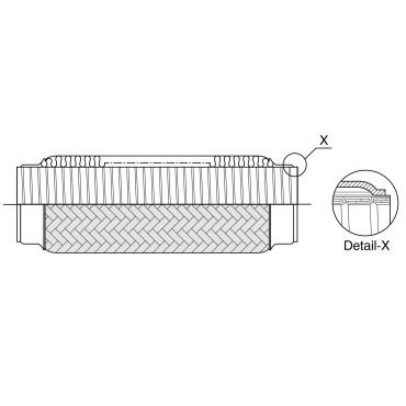 Виброкомпенсатор выхлопной трубы (Гофра) 55x280 InterLock (нерж. сталь) TRIALLI