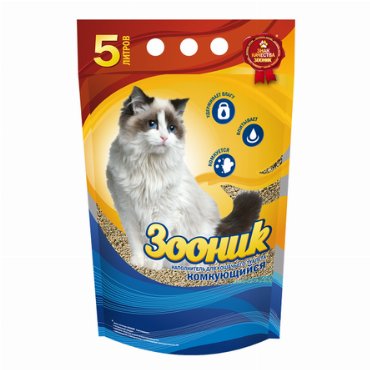 Зооник Наполнитель глиняный комкующийся для кошачьего туалета, 5 л
