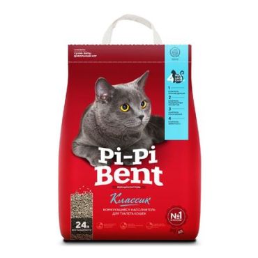 Pi-Pi Bent Комкующийся глиняный наполнитель для кошек, 10 кг