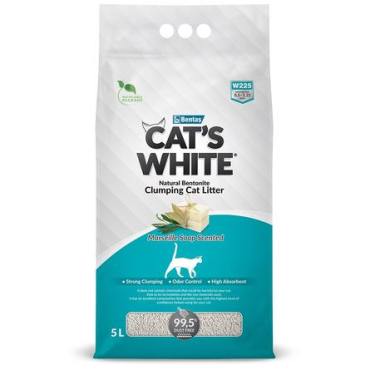 CAT'S WHITE Marseille soap Комкующийся наполнитель для кошек, с ароматом марсельского мыла, 4,3 кг